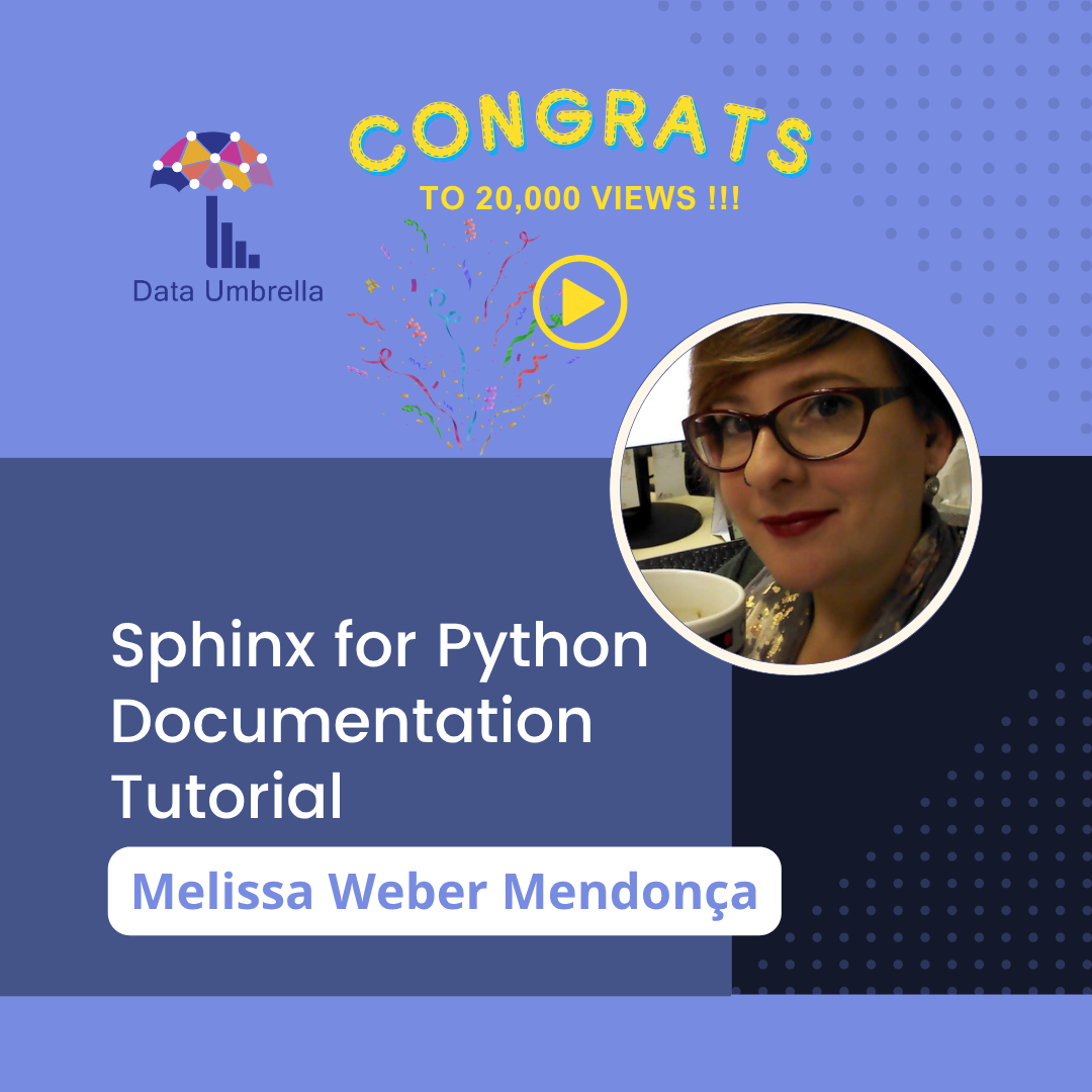 Sphinx for Python Documentation Tutorial - video hits 20000 views